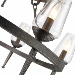 Alternative view of Outlet 🎉 Golden Lighting Marcellis Dark Iron Steel 2-tier 9-light Chandelier 😍