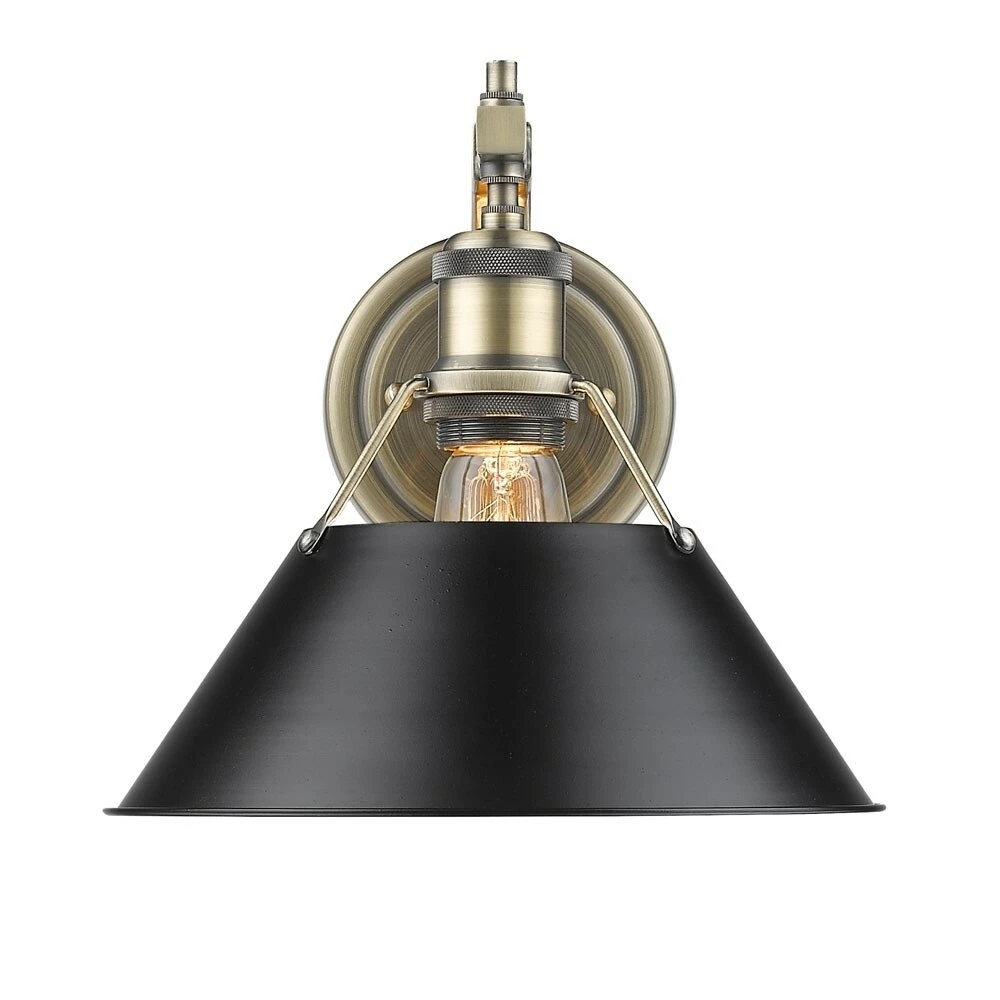 Buy π Golden Lighting Orwell Aged Brass 1-light Wall Sconce With Black Shade π₯ 3 Buy π Golden Lighting Orwell Aged Brass 1-light Wall Sconce With Black Shade π₯