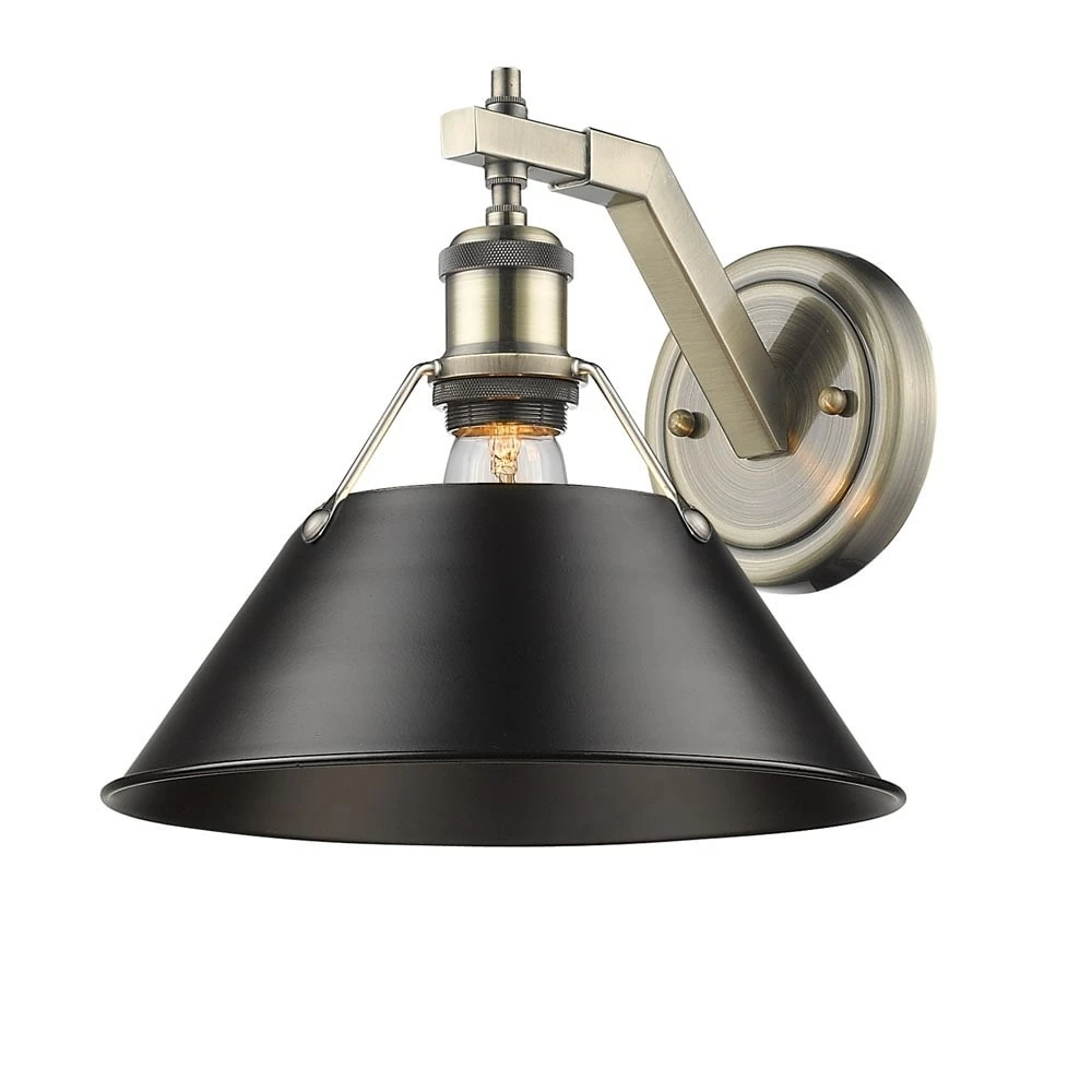Buy π Golden Lighting Orwell Aged Brass 1-light Wall Sconce With Black Shade π₯ 5 Buy π Golden Lighting Orwell Aged Brass 1-light Wall Sconce With Black Shade π₯ - Image 3