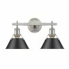 Best Pirce 👏 Golden Lighting Orwell PW Pewter And Black Shade 2-light Bath Vanity Fixture 😀