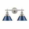 Deals 💯 Golden Lighting Orwell Pewter With Navy Blue Shade 2-light Bath Vanity 💯