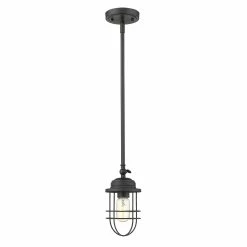 Alternative view of New ⌛ Golden Lighting Seaport Black Mini Pendant Light 🔥