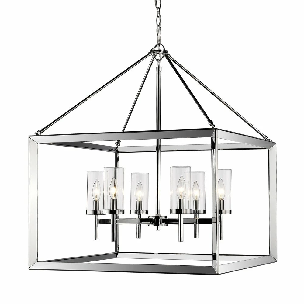 Budget π Golden Lighting Smyth Chrome With Clear Glass 6-light Chandelier π 7 Budget π Golden Lighting Smyth Chrome With Clear Glass 6-light Chandelier π - Image 5