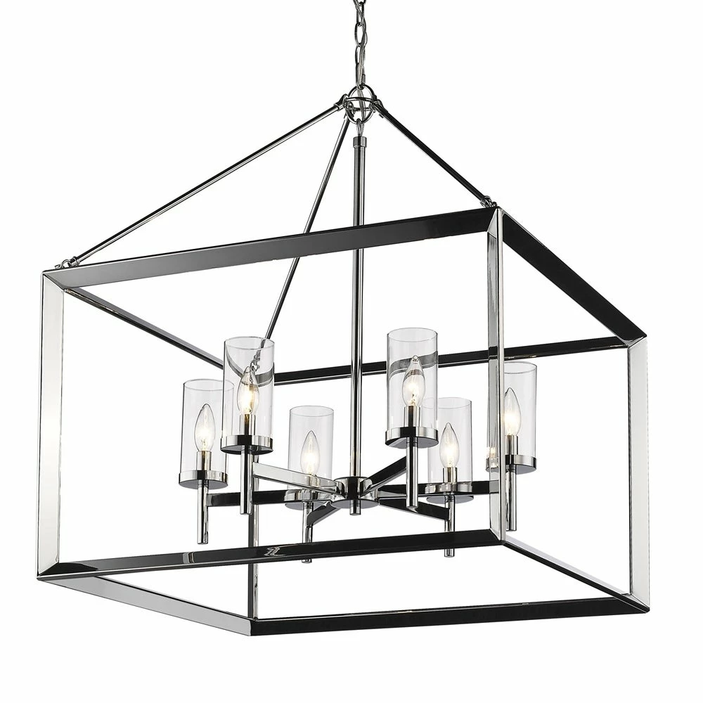 Budget π Golden Lighting Smyth Chrome With Clear Glass 6-light Chandelier π 6 Budget π Golden Lighting Smyth Chrome With Clear Glass 6-light Chandelier π - Image 4