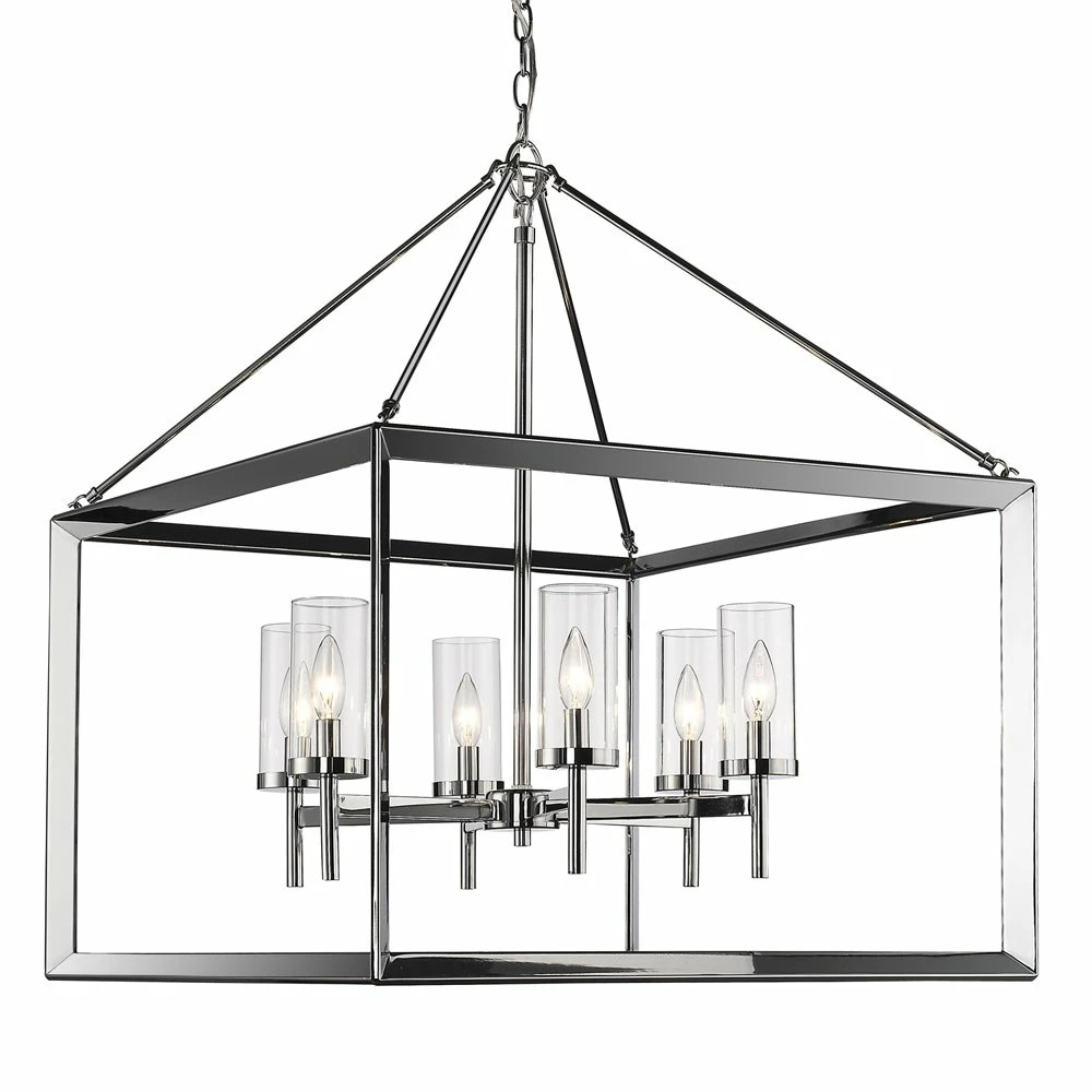 Budget π Golden Lighting Smyth Chrome With Clear Glass 6-light Chandelier π 5 Budget π Golden Lighting Smyth Chrome With Clear Glass 6-light Chandelier π - Image 3
