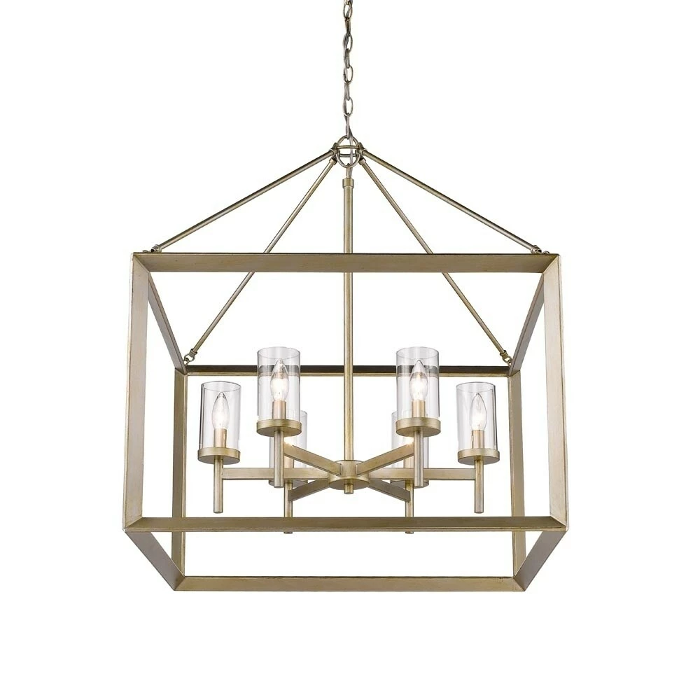 Buy π€© Golden Lighting Smyth Goltone Steel/Glass 6-light Chandelier π 7 Buy π€© Golden Lighting Smyth Goltone Steel/Glass 6-light Chandelier π - Image 5