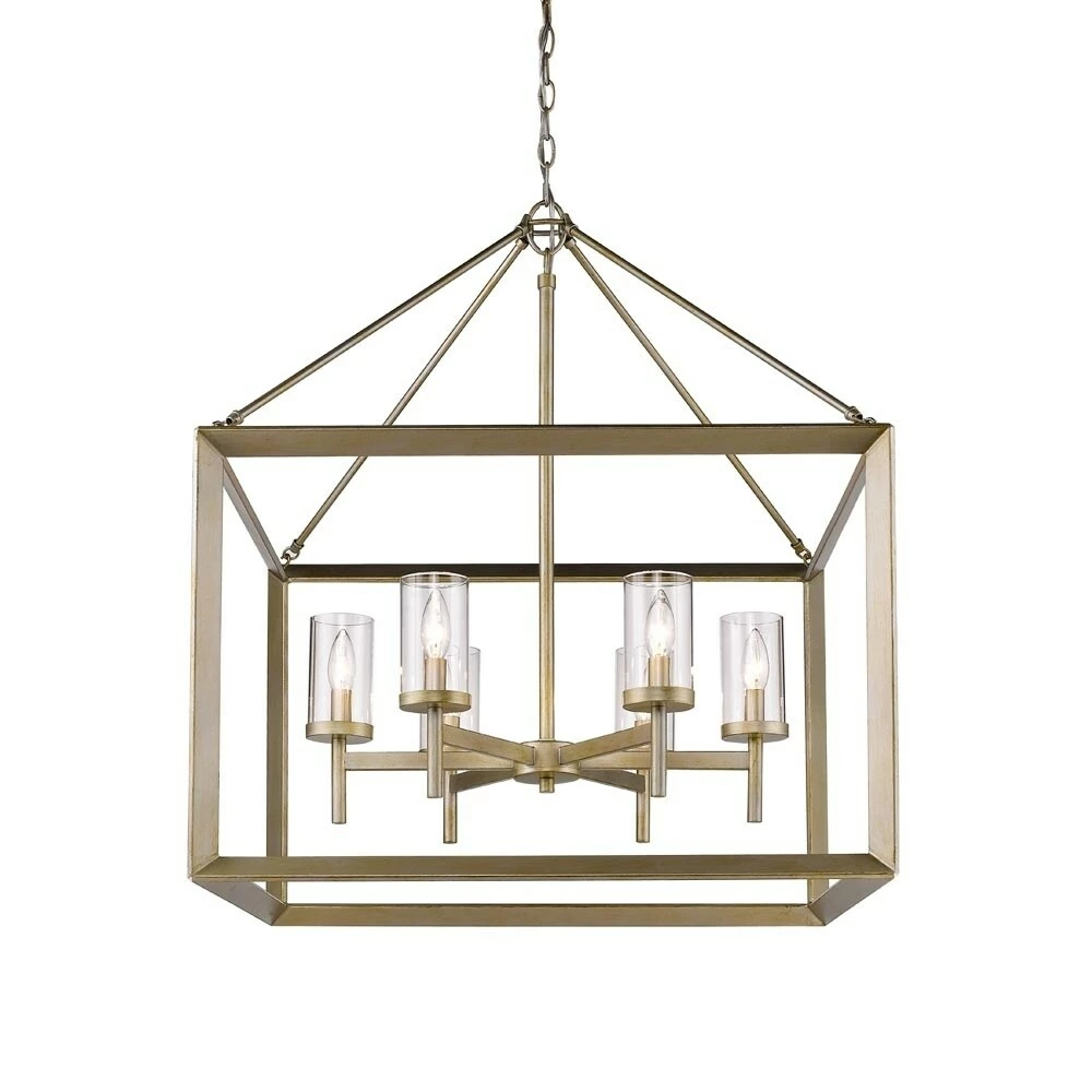 Buy π€© Golden Lighting Smyth Goltone Steel/Glass 6-light Chandelier π 5 Buy π€© Golden Lighting Smyth Goltone Steel/Glass 6-light Chandelier π - Image 3
