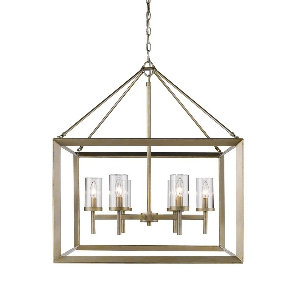 Buy π€© Golden Lighting Smyth Goltone Steel/Glass 6-light Chandelier π 3 Buy π€© Golden Lighting Smyth Goltone Steel/Glass 6-light Chandelier π