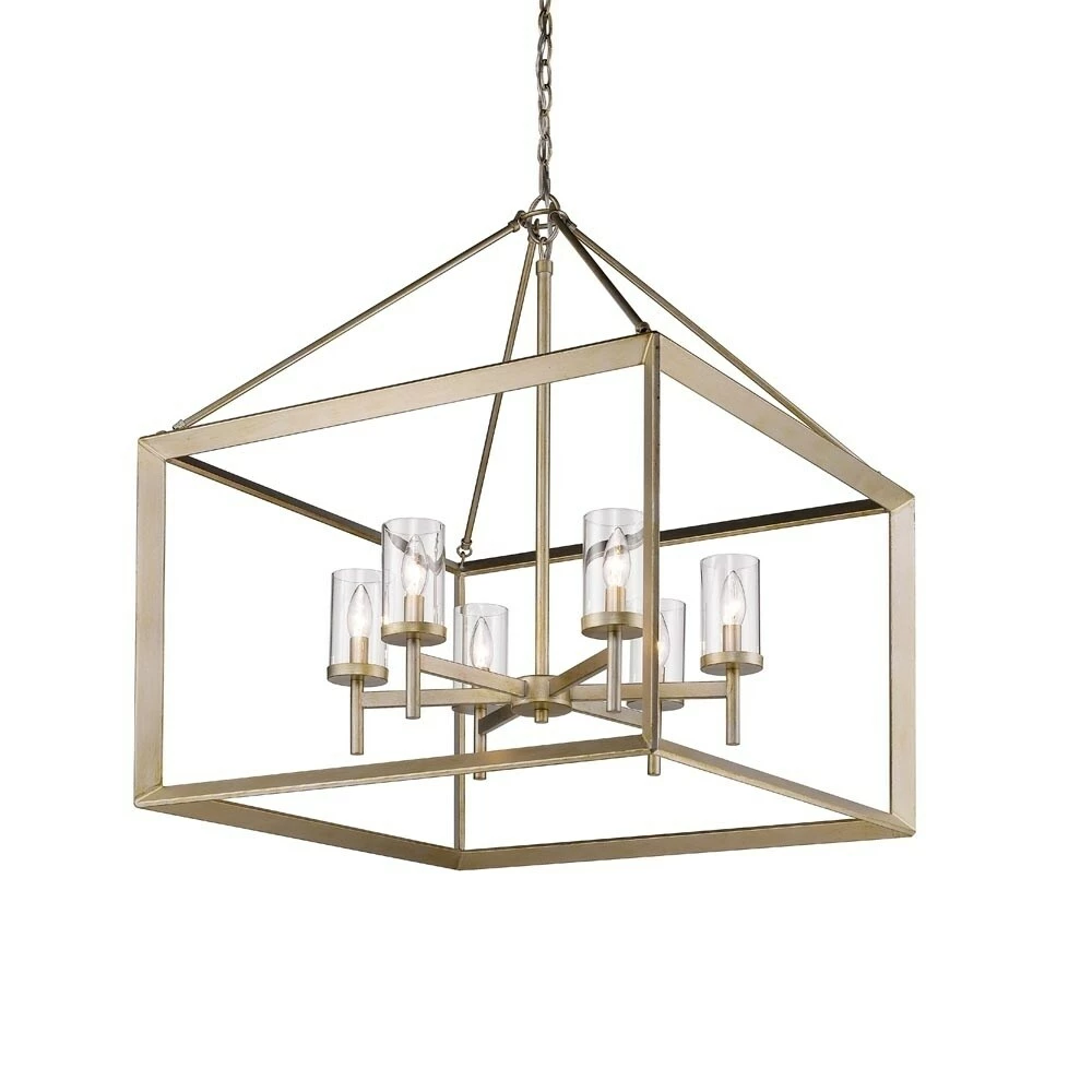 Buy π€© Golden Lighting Smyth Goltone Steel/Glass 6-light Chandelier π 4 Buy π€© Golden Lighting Smyth Goltone Steel/Glass 6-light Chandelier π - Image 2