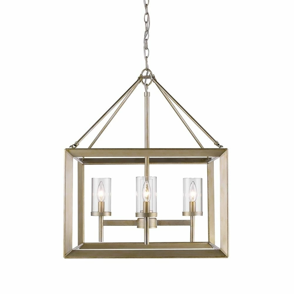 Hot Sale π Golden Lighting Smyth White Gold 4 Light Chandelier With Clear Glass π 3 Hot Sale π Golden Lighting Smyth White Gold 4 Light Chandelier With Clear Glass π