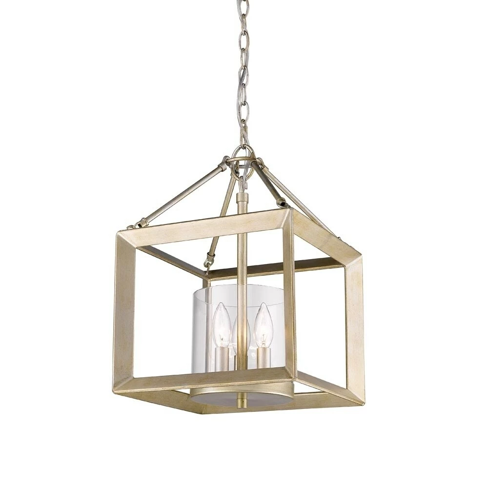 Flash Sale π Golden Lighting Smyth White Gold Steel Cler Glass Convertible Semi-flush Light Fixture π 5 Flash Sale π Golden Lighting Smyth White Gold Steel Cler Glass Convertible Semi-flush Light Fixture π - Image 3