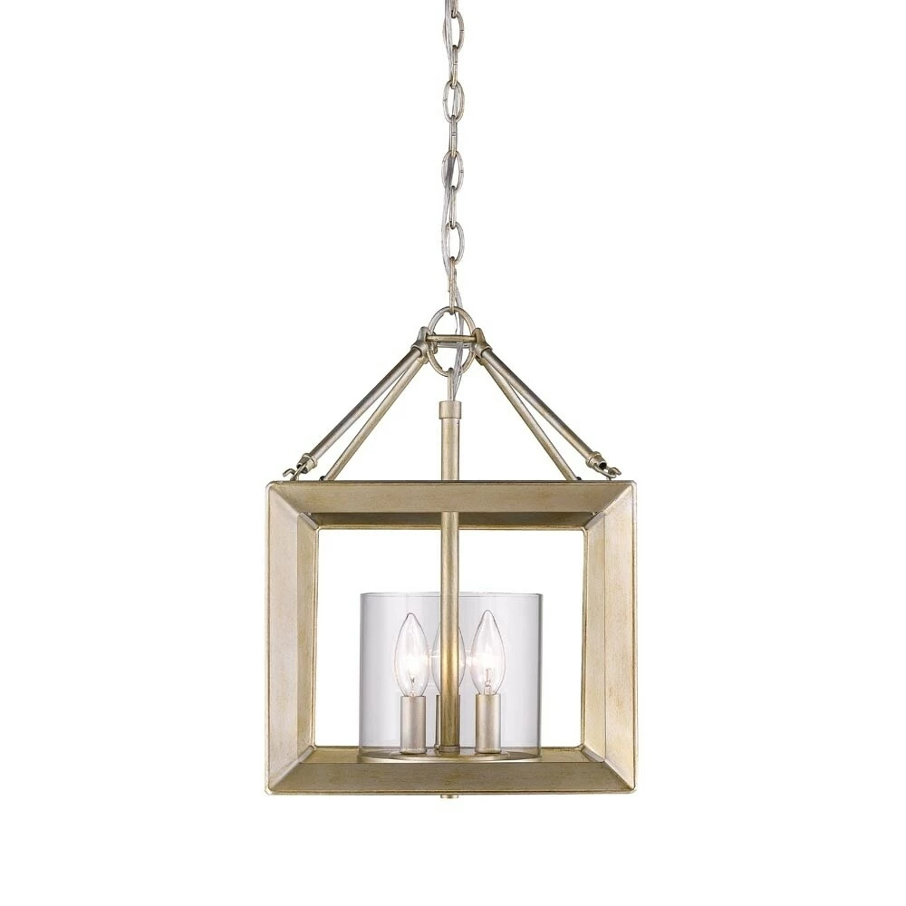 Flash Sale π Golden Lighting Smyth White Gold Steel Cler Glass Convertible Semi-flush Light Fixture π 6 Flash Sale π Golden Lighting Smyth White Gold Steel Cler Glass Convertible Semi-flush Light Fixture π - Image 4