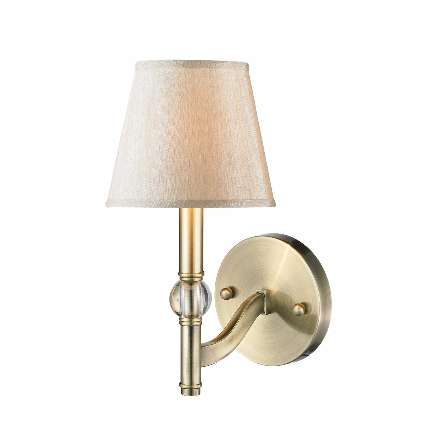 Best deal ๐ Golden Lighting Waverly Aged Brass One-light Wall Sconce With Silken Parchment Shade โ