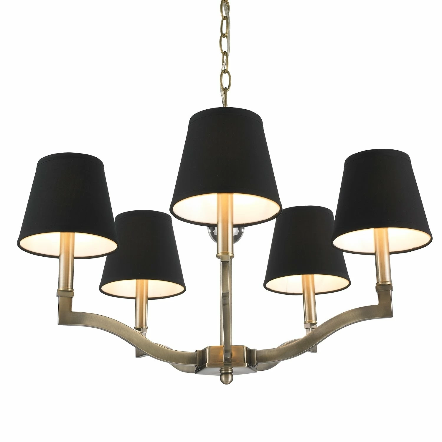 Hot Sale 𧨠Golden Lighting Waverly Aged Brass Tuxedo Shade 5-light Chandelier β 6 Hot Sale 𧨠Golden Lighting Waverly Aged Brass Tuxedo Shade 5-light Chandelier β - Image 4