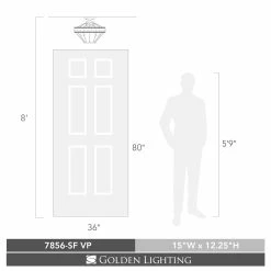 Alternative view of Outlet 👏 Golden Lighting's Ferris Semi-Flush ✔️