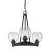 Buy 🔥 Golden Lighting's Galveston Bronze-finished Steel/Glass 3-light Chandelier ✔️