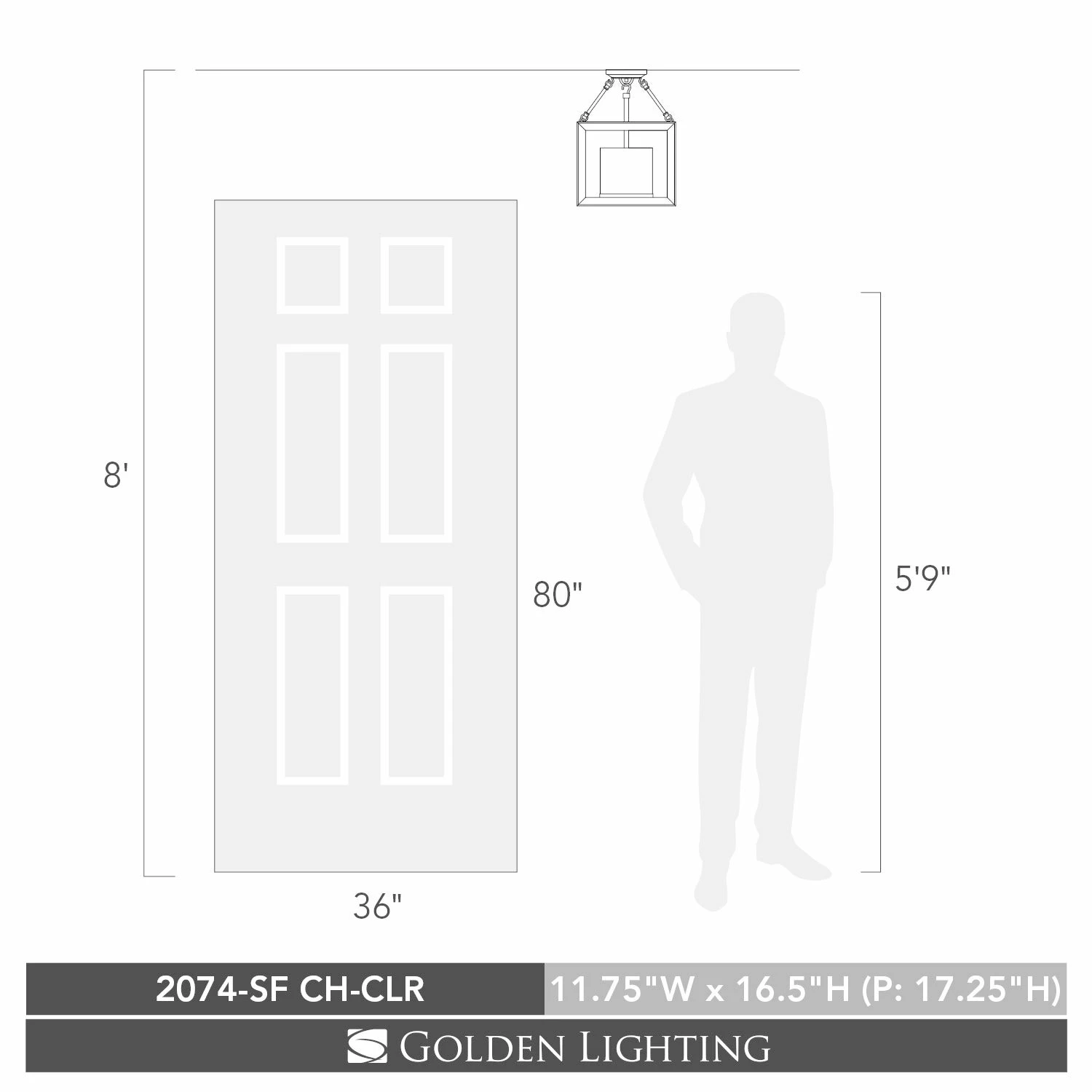 Best Pirce π₯° Golden Lighting's Smyth Convertible Semi-Flush (Chrome & Clear Glass) #2074-SF CH-CLR π₯° 4 Best Pirce π₯° Golden Lighting's Smyth Convertible Semi-Flush (Chrome & Clear Glass) #2074-SF CH-CLR π₯° - Image 2