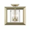 Budget ⭐ Golden Lighting's Smyth Semi-Flush (Low Profile) (White Gold & Clear Glass) #2073-SF12 WG-CLR 🔥
