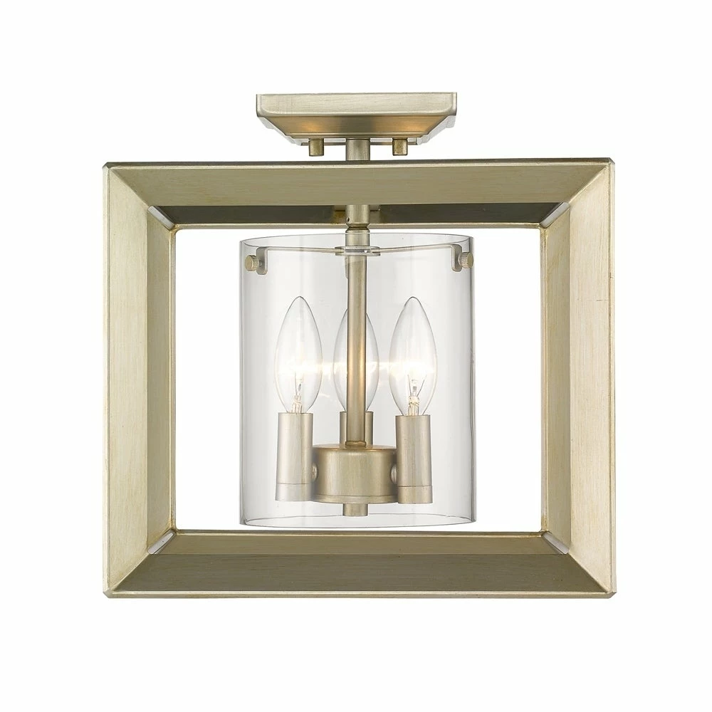 Budget β Golden Lighting's Smyth Semi-Flush (Low Profile) (White Gold & Clear Glass) #2073-SF12 WG-CLR π₯ 3 Budget β Golden Lighting's Smyth Semi-Flush (Low Profile) (White Gold & Clear Glass) #2073-SF12 WG-CLR π₯