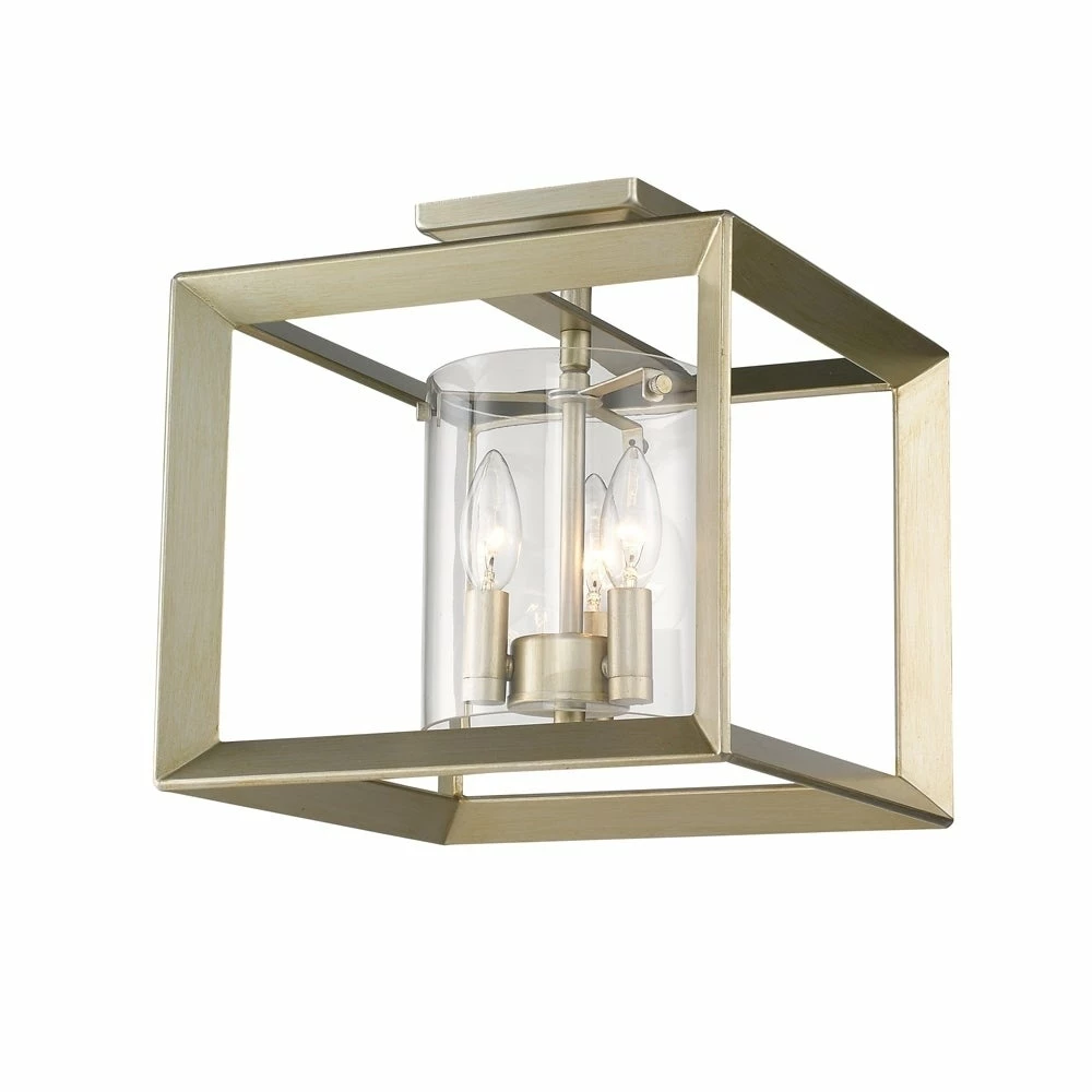 Budget β Golden Lighting's Smyth Semi-Flush (Low Profile) (White Gold & Clear Glass) #2073-SF12 WG-CLR π₯ 5 Budget β Golden Lighting's Smyth Semi-Flush (Low Profile) (White Gold & Clear Glass) #2073-SF12 WG-CLR π₯ - Image 3