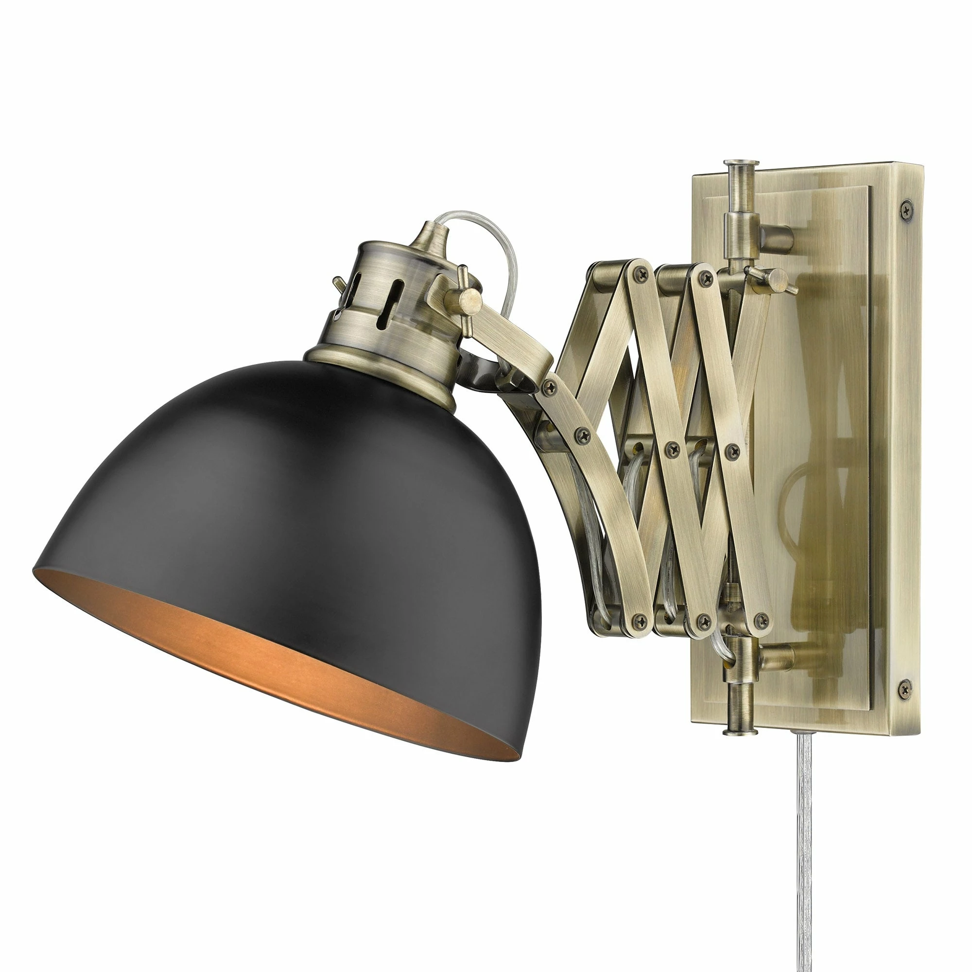 Best deal π€© Golden Lighting Hawthorn 1 Light Articulating Wall Sconce Aged Brass & Matte Black βοΈ - Image 6
