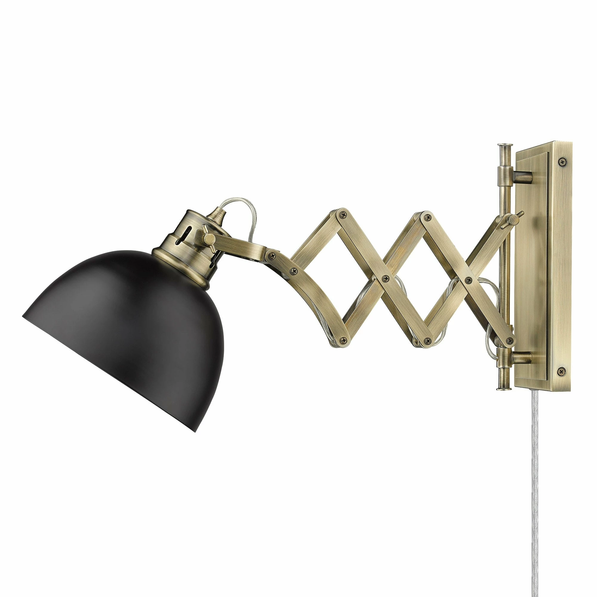 Best deal π€© Golden Lighting Hawthorn 1 Light Articulating Wall Sconce Aged Brass & Matte Black βοΈ - Image 7