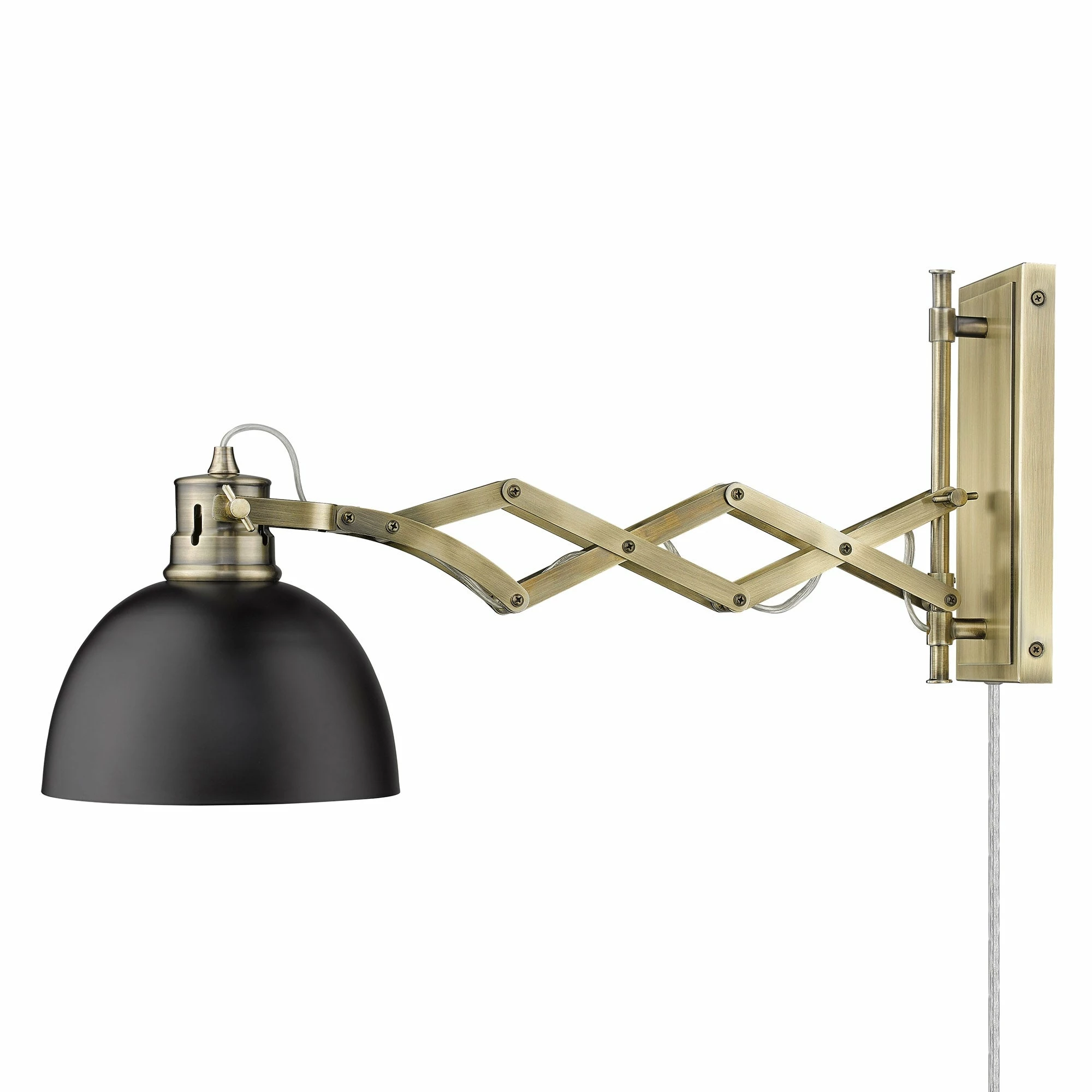 Best deal π€© Golden Lighting Hawthorn 1 Light Articulating Wall Sconce Aged Brass & Matte Black βοΈ - Image 8