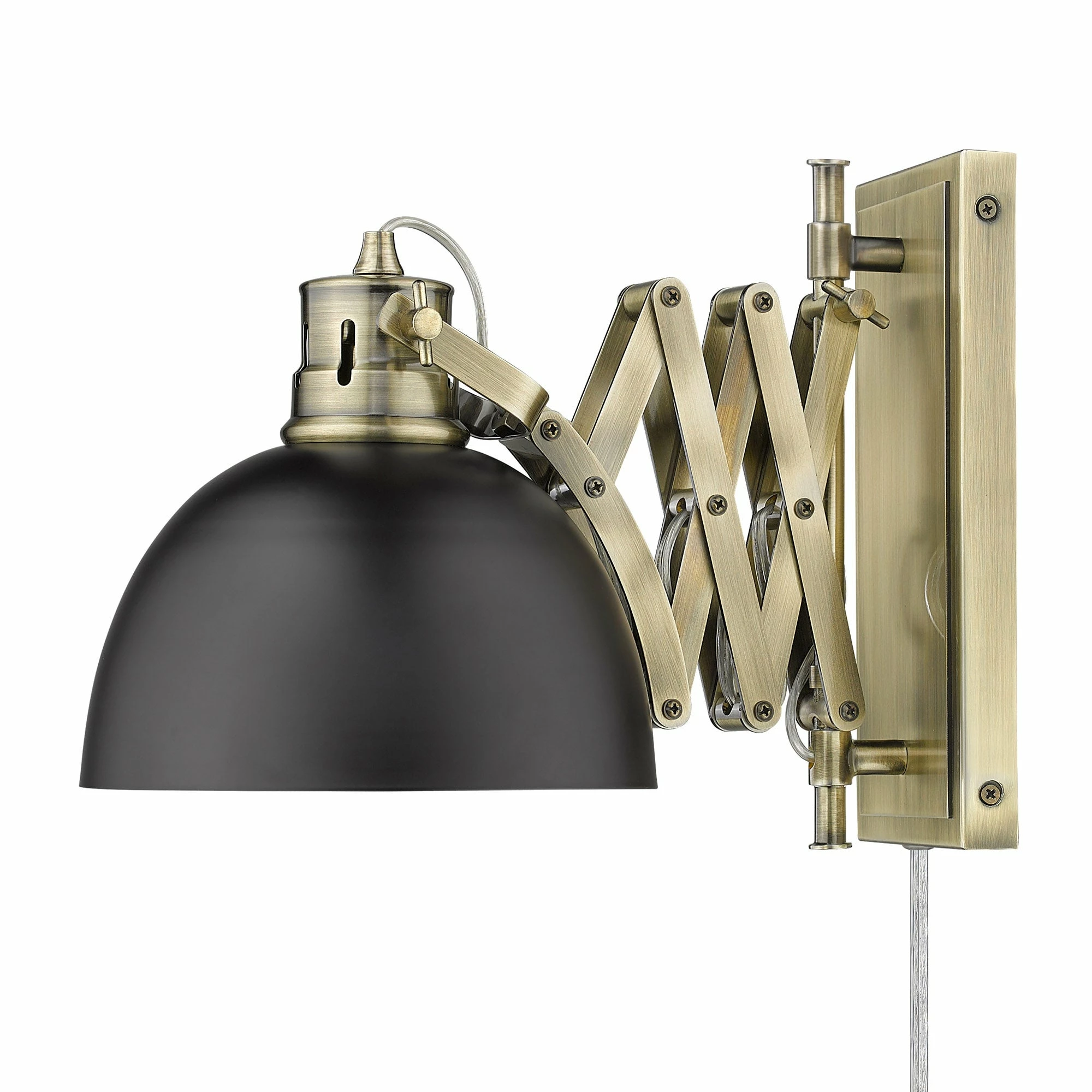 Best deal π€© Golden Lighting Hawthorn 1 Light Articulating Wall Sconce Aged Brass & Matte Black βοΈ - Image 9