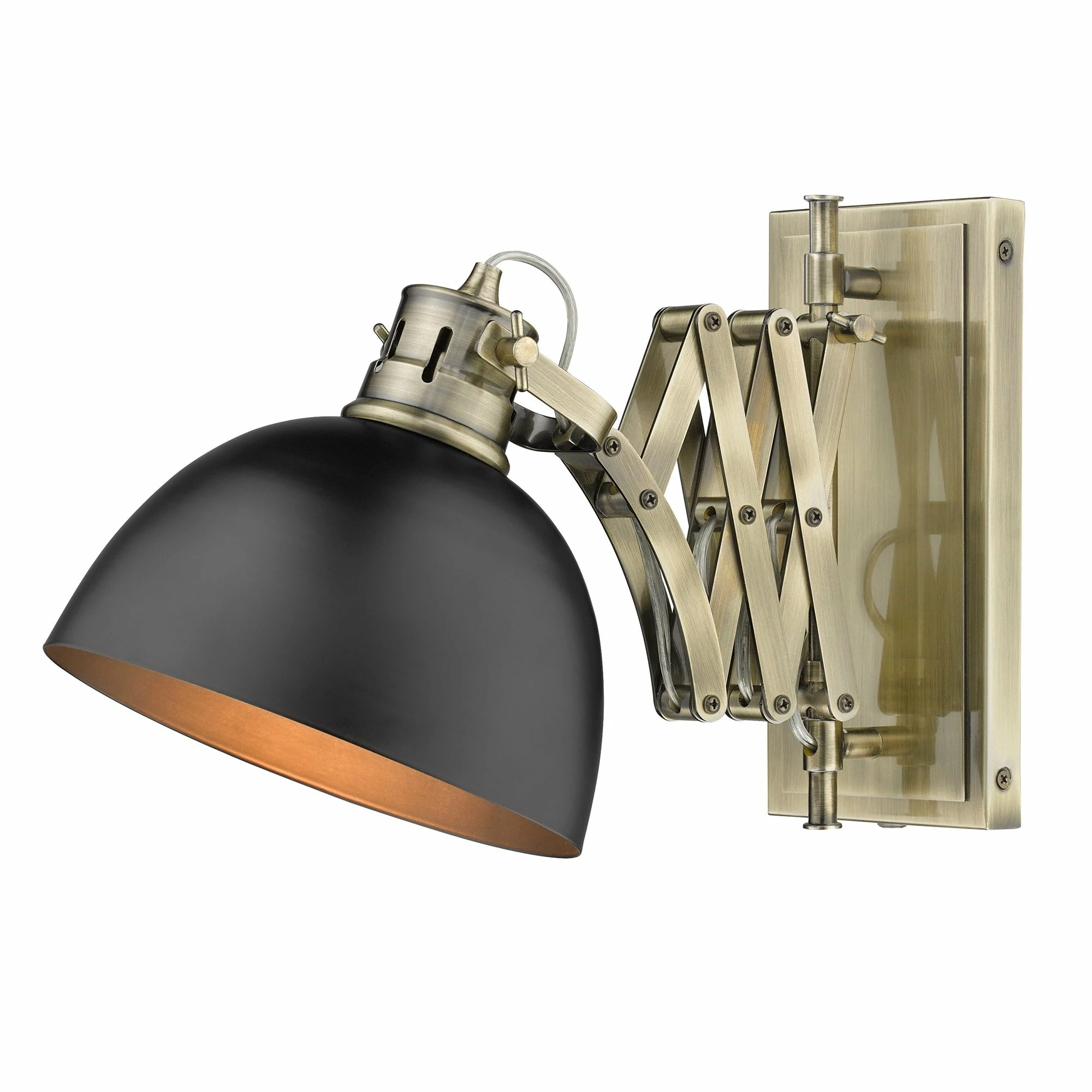 Best deal π€© Golden Lighting Hawthorn 1 Light Articulating Wall Sconce Aged Brass & Matte Black βοΈ - Image 10