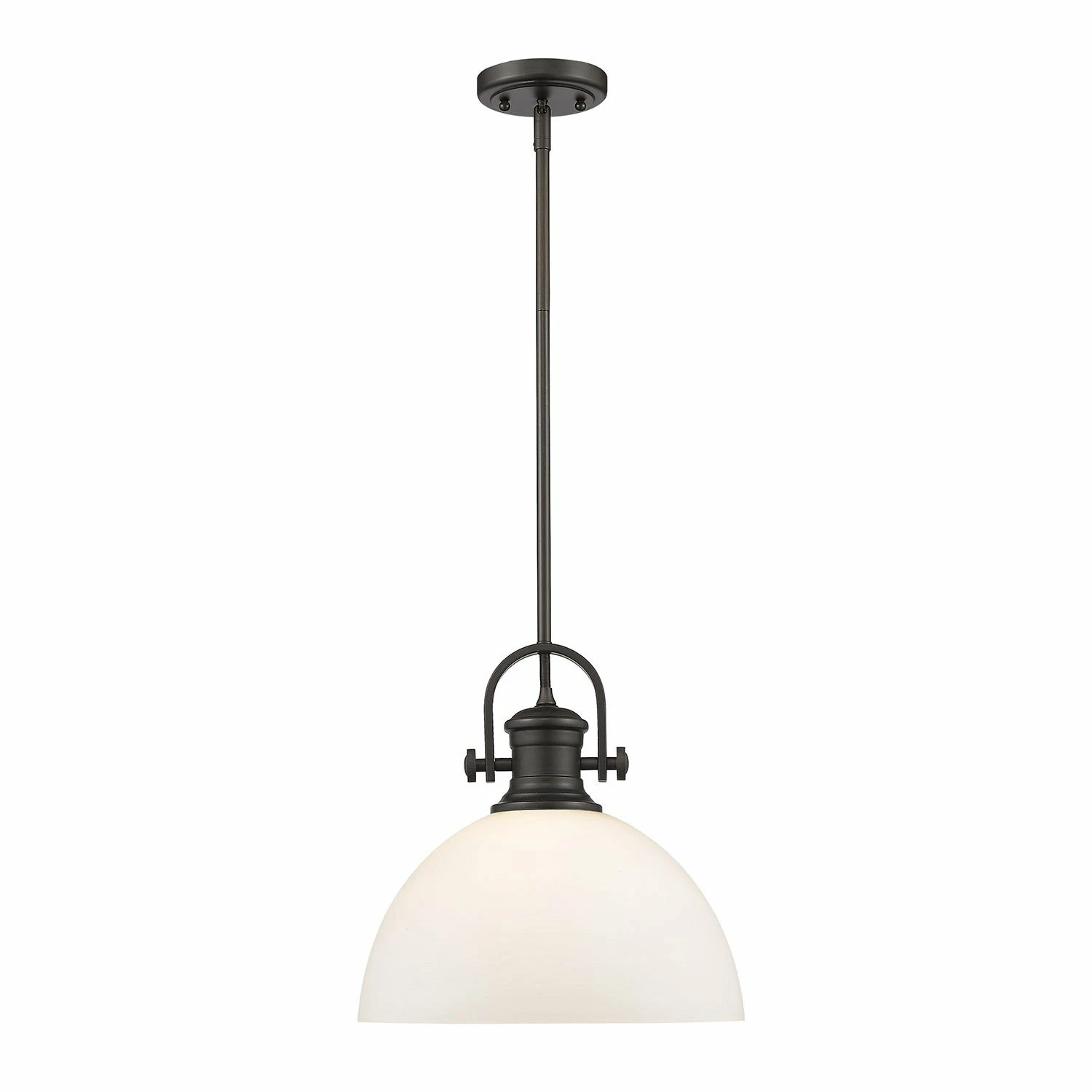 New ๐ Golden Lighting Hines 1 Light Pendant Rubbed Bronze With Opal Shade โญ - Image 2