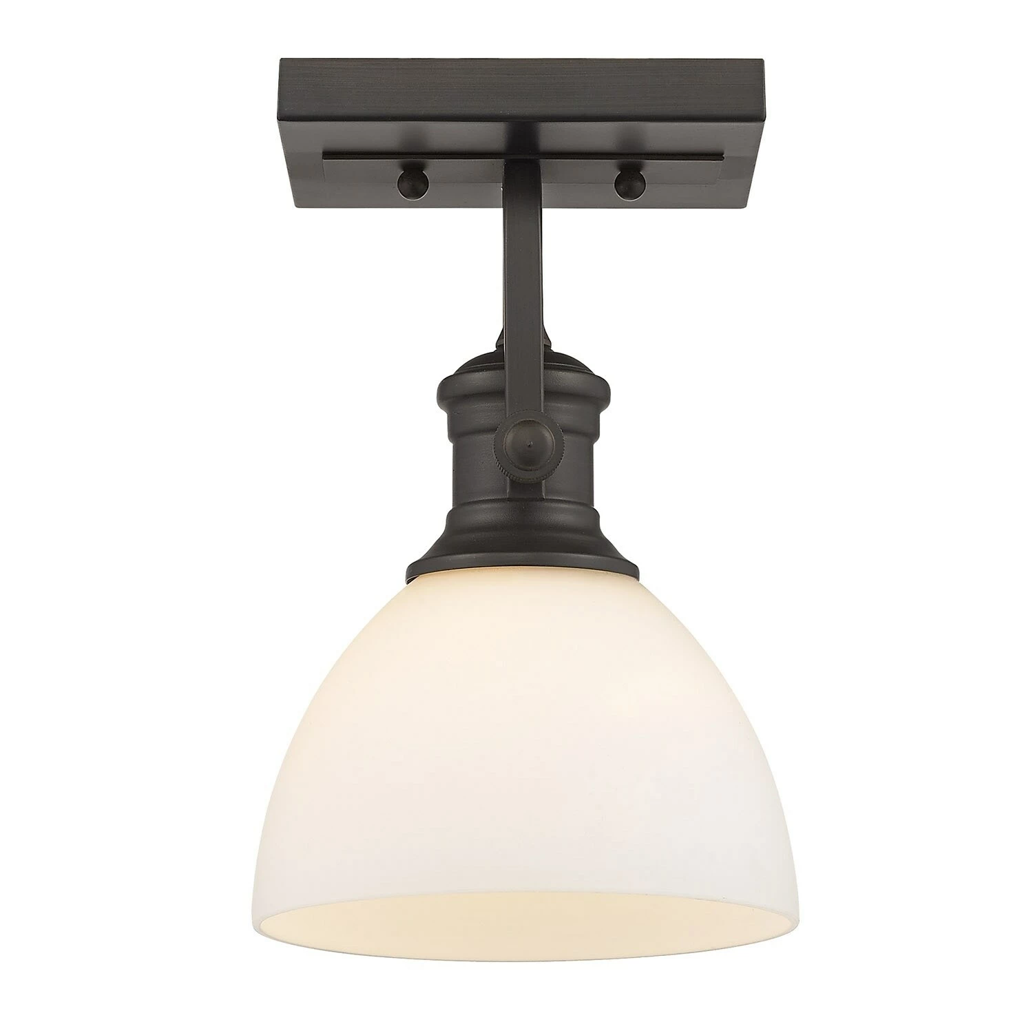 Flash Sale π― Golden Lighting Hines 1 Light Semi-Flush Rubbed Bronze With Seeded Glass π