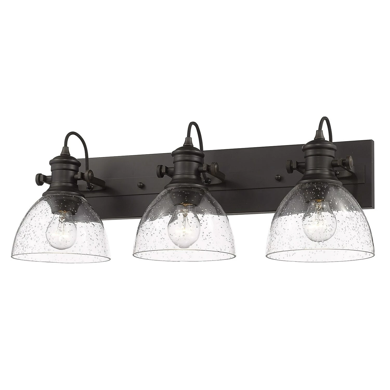 Flash Sale β Golden Lighting Hines 3 Light Bath Vanity Rubbed Bronze With Seeded Shade π 4 Flash Sale β Golden Lighting Hines 3 Light Bath Vanity Rubbed Bronze With Seeded Shade π - Image 2