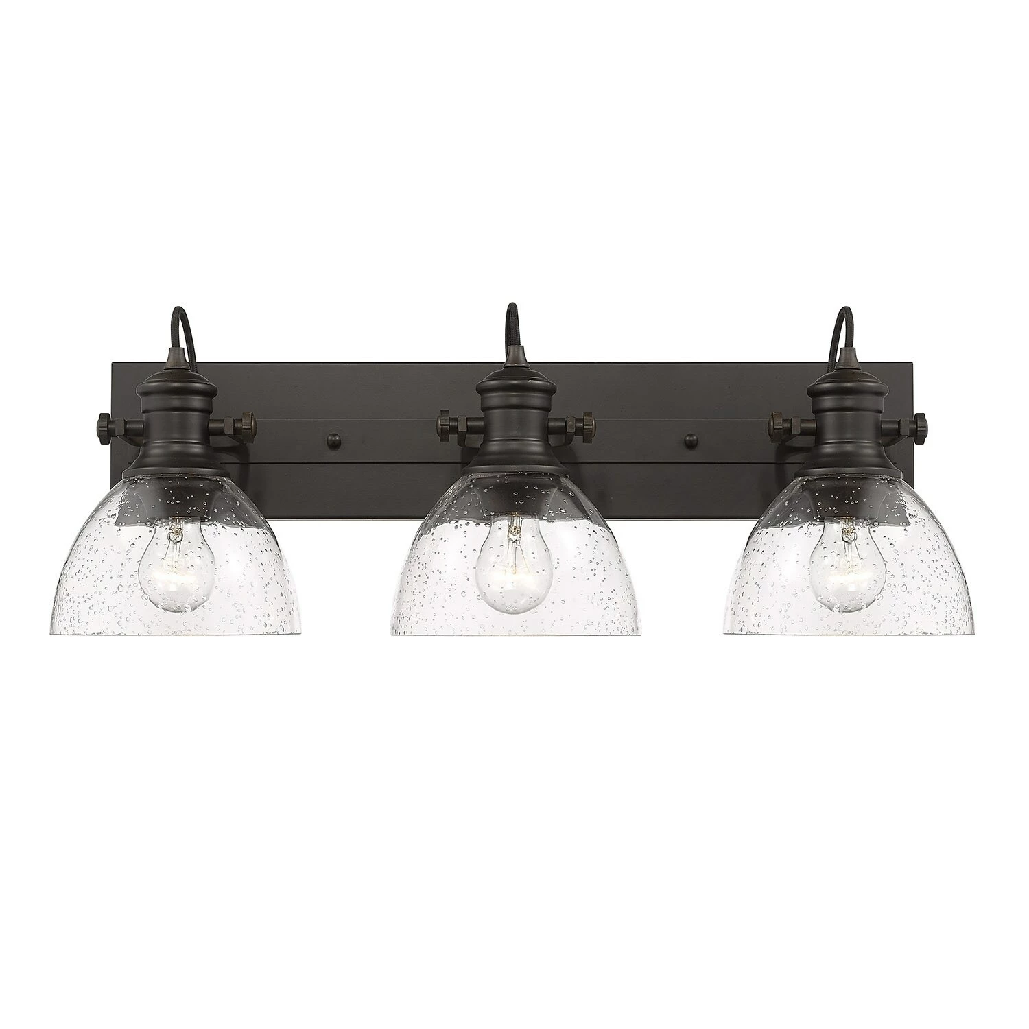 Flash Sale β Golden Lighting Hines 3 Light Bath Vanity Rubbed Bronze With Seeded Shade π 3 Flash Sale β Golden Lighting Hines 3 Light Bath Vanity Rubbed Bronze With Seeded Shade π