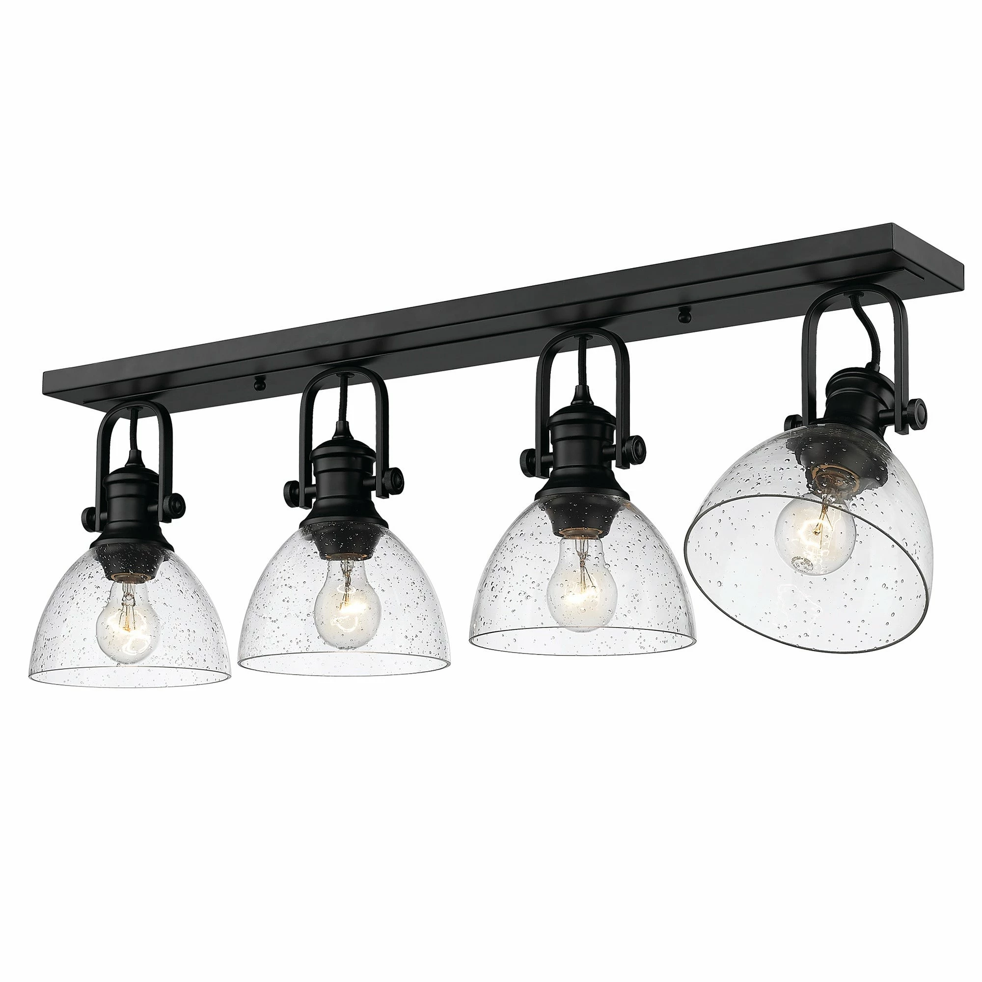 Budget π Golden Lighting Hines 4 Light Semi-Flush - Matte Black With Seeded Glass π 4 Budget π Golden Lighting Hines 4 Light Semi-Flush - Matte Black With Seeded Glass π - Image 2