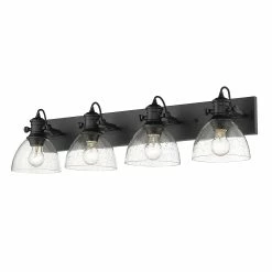 Budget π Golden Lighting Hines 4 Light Semi-Flush - Matte Black With Seeded Glass π 7 Budget π Golden Lighting Hines 4 Light Semi-Flush - Matte Black With Seeded Glass π -Golden Lighting Sales Hines 4 Light Semi Flush 2