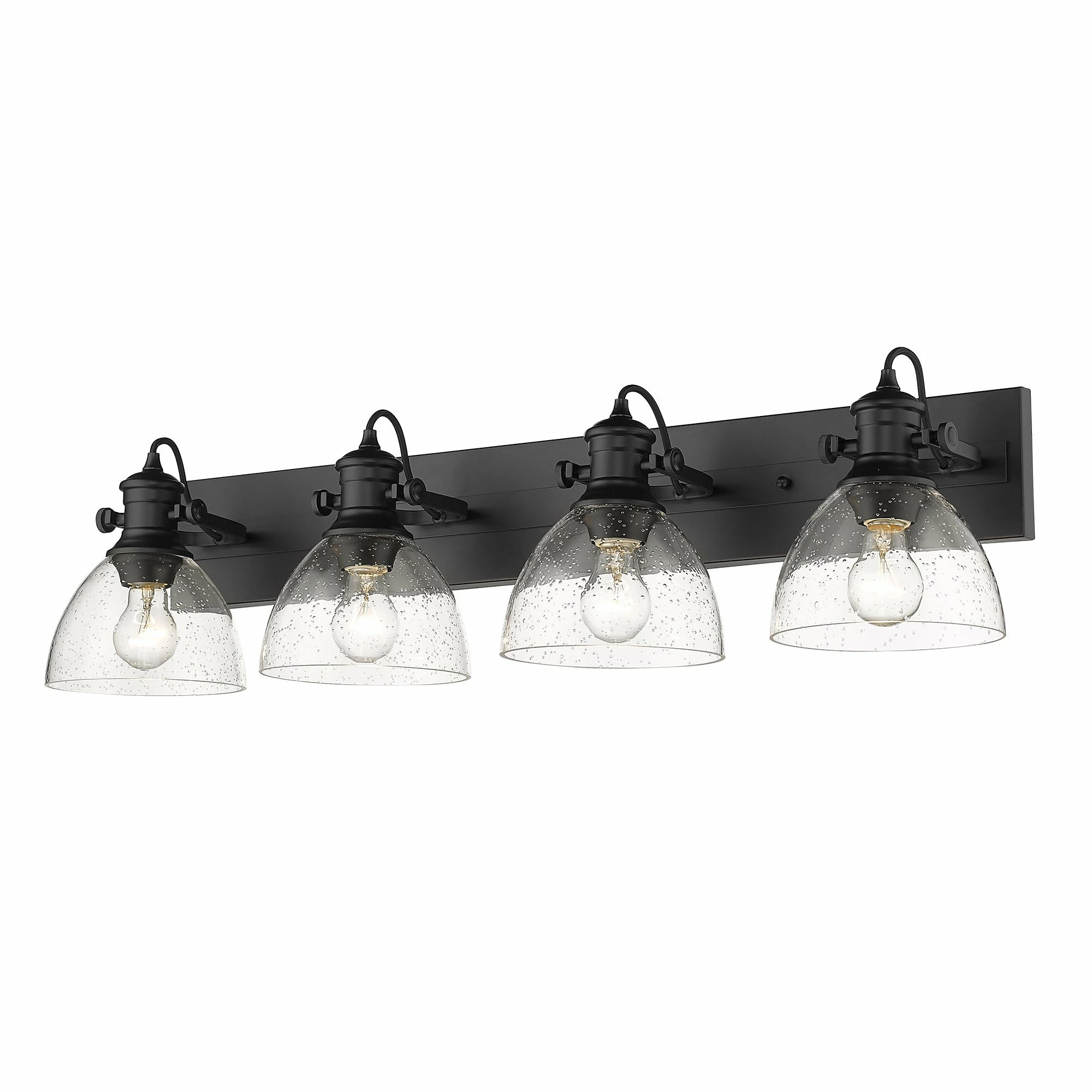 Budget π Golden Lighting Hines 4 Light Semi-Flush - Matte Black With Seeded Glass π 5 Budget π Golden Lighting Hines 4 Light Semi-Flush - Matte Black With Seeded Glass π - Image 3