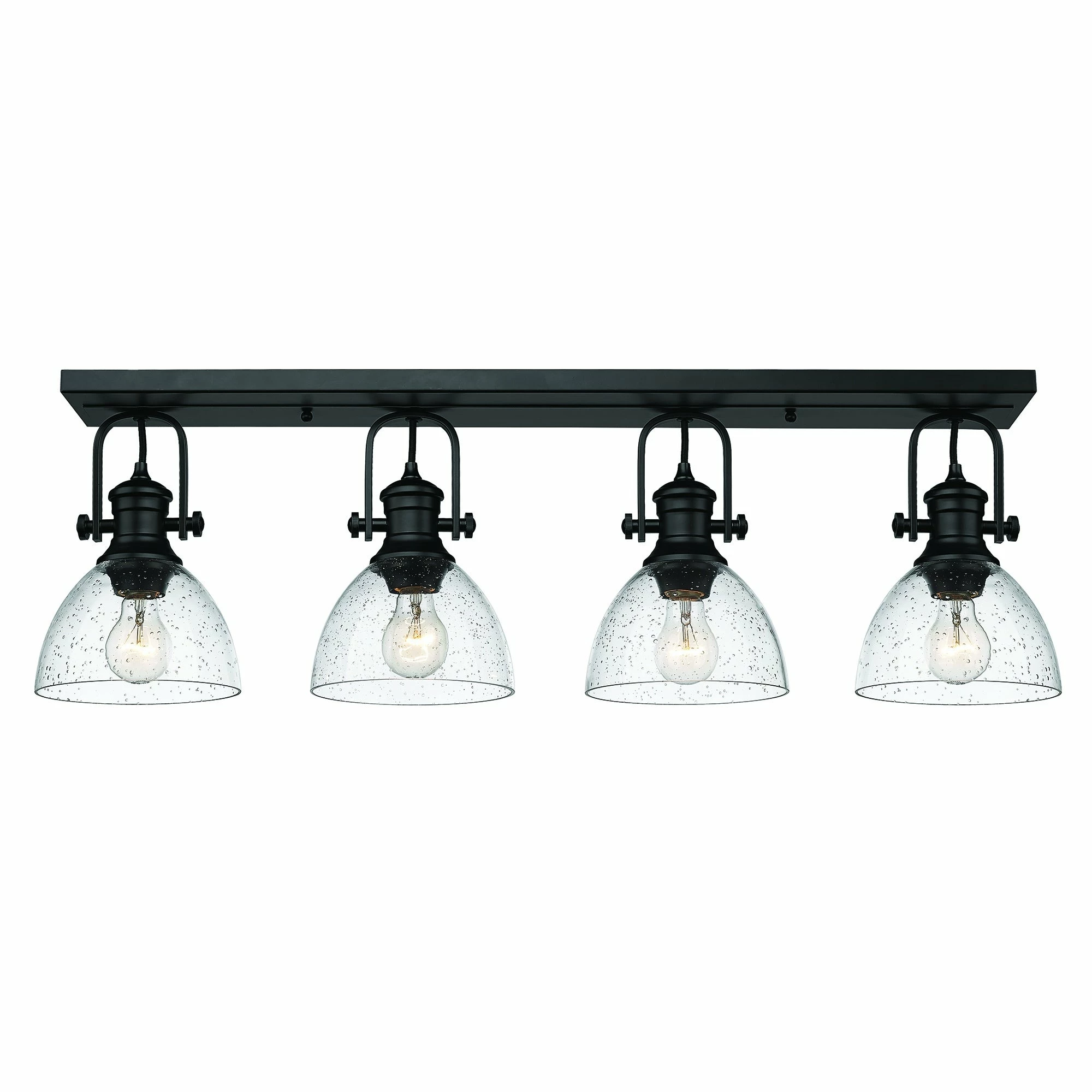 Budget π Golden Lighting Hines 4 Light Semi-Flush - Matte Black With Seeded Glass π 3 Budget π Golden Lighting Hines 4 Light Semi-Flush - Matte Black With Seeded Glass π