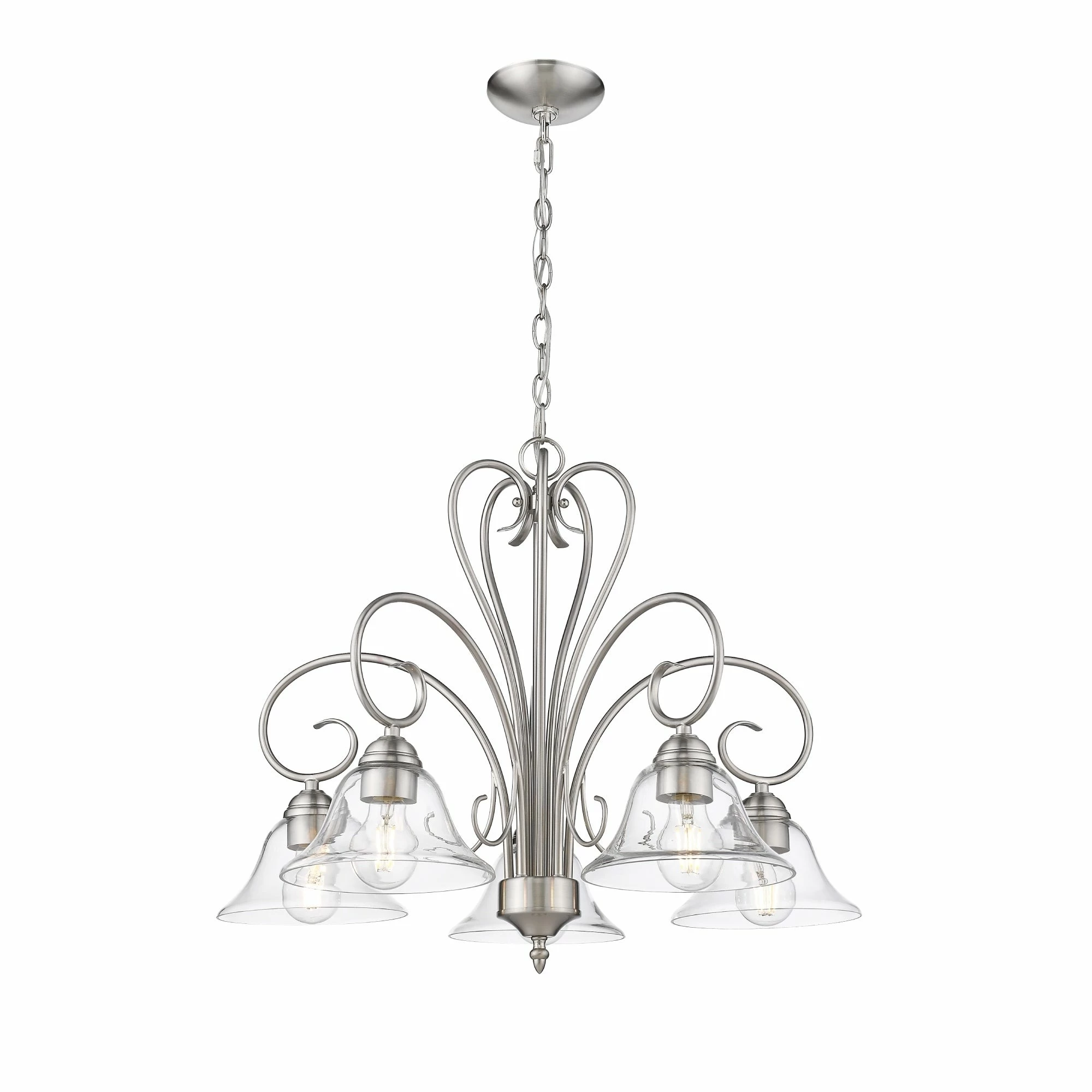 Brand new π Golden Lighting Homestead 5 Light Nook Chandelier Matte Black With Clear Glass π