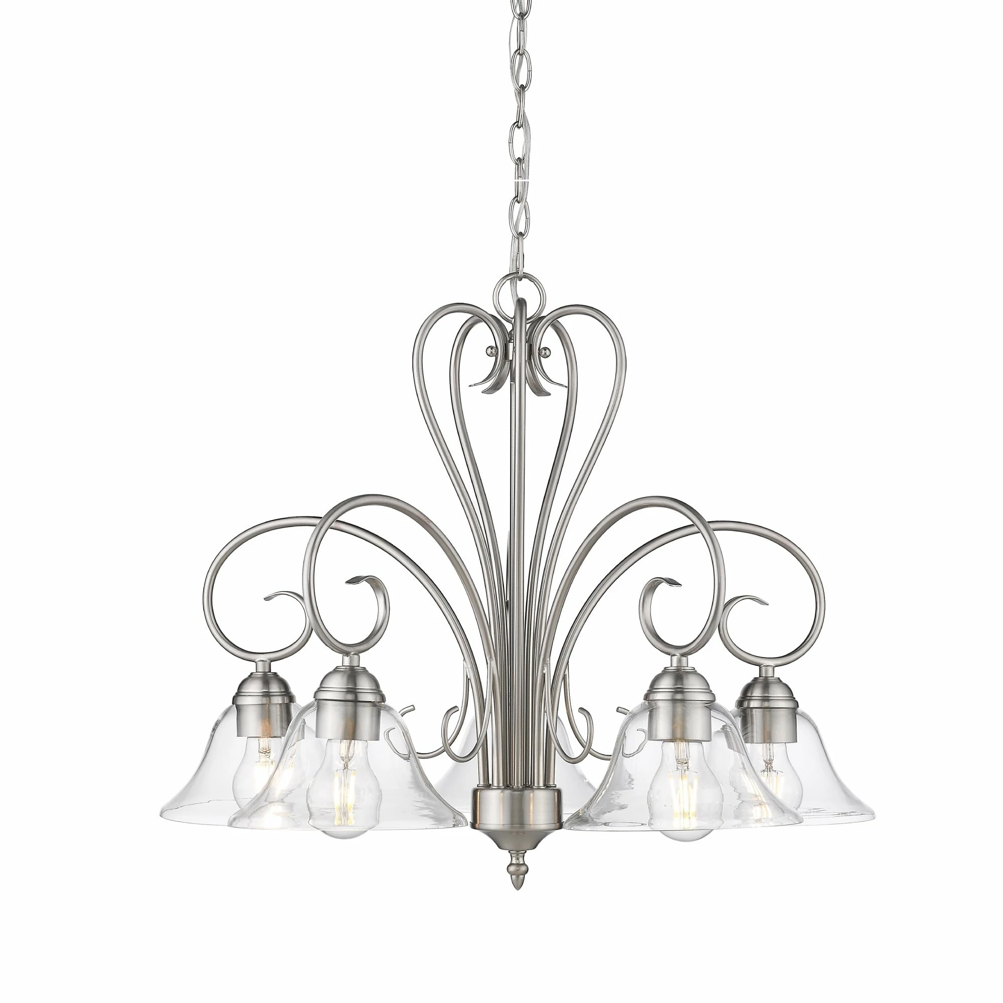 Brand new π Golden Lighting Homestead 5 Light Nook Chandelier Matte Black With Clear Glass π - Image 2