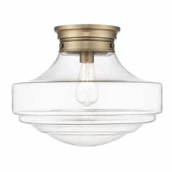 Alternative view of Coupon ✨ Golden Lighting Ingalls Large Semi-Flush Modern Brass With Clear Glass 👏