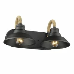 Outlet ❤️ Golden Lighting Journey 2 Light Bath Vanity - Natural Black 👍 -Golden Lighting Sales Journey 2 Light Bath Vanity 2