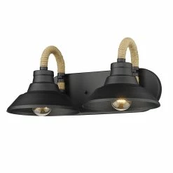 Outlet ❤️ Golden Lighting Journey 2 Light Bath Vanity - Natural Black 👍