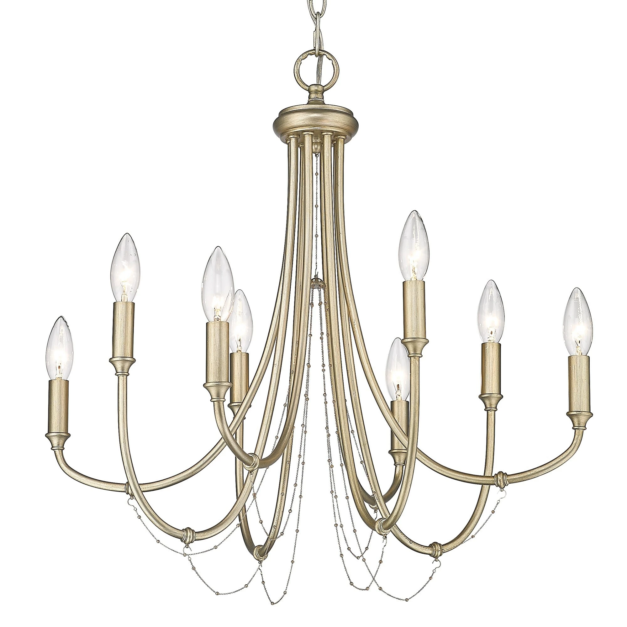 Cheapest ⌛ Golden Lighting Kamila 8 Light Chandelier - White Gold ⌛ 5 Cheapest ⌛ Golden Lighting Kamila 8 Light Chandelier - White Gold ⌛ - Image 3
