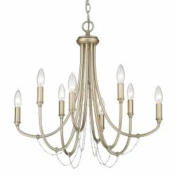 Cheapest β Golden Lighting Kamila 8 Light Chandelier - White Gold β