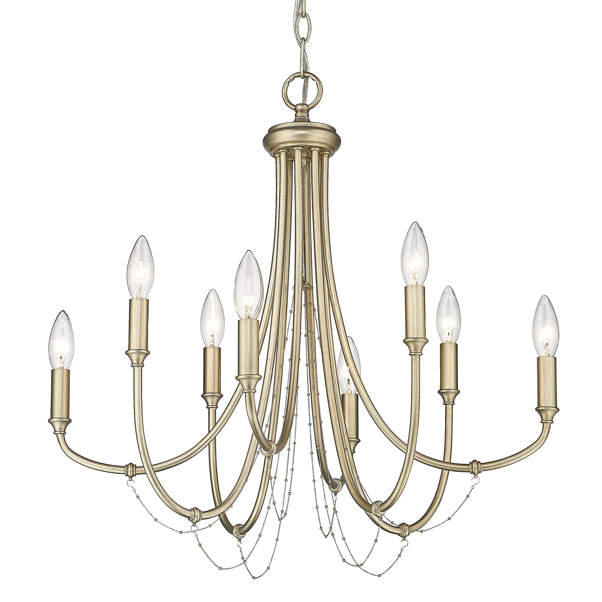 Cheapest ⌛ Golden Lighting Kamila 8 Light Chandelier - White Gold ⌛ 3 Cheapest ⌛ Golden Lighting Kamila 8 Light Chandelier - White Gold ⌛
