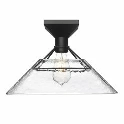 Deals π Golden Lighting Kepler Semi-Flush - Matte Black With Water Glass β
