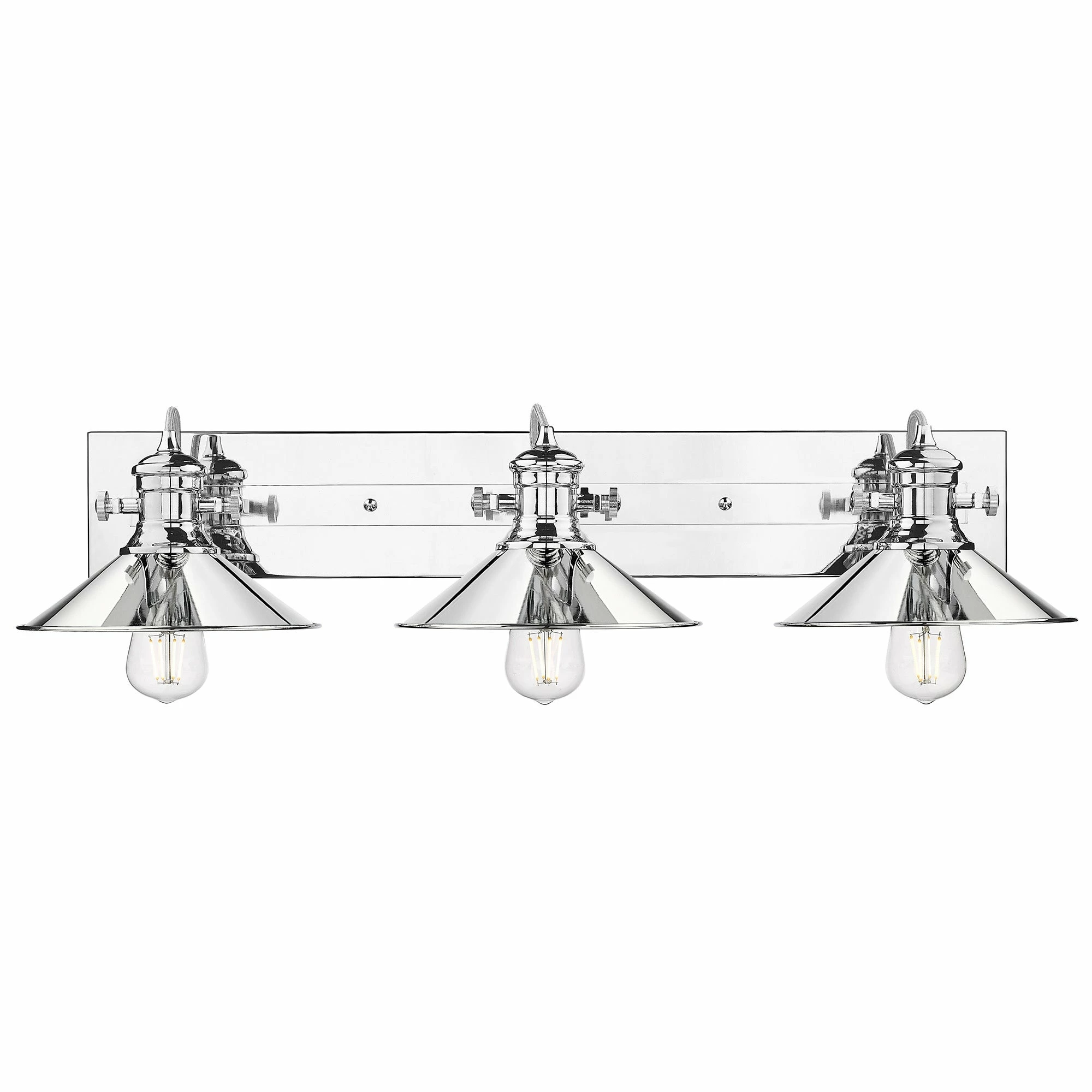 Discount π Golden Lighting Kleine 3 Light Bath Vanity - Chrome With Chrome Shades π€© 4 Discount π Golden Lighting Kleine 3 Light Bath Vanity - Chrome With Chrome Shades π€© - Image 2