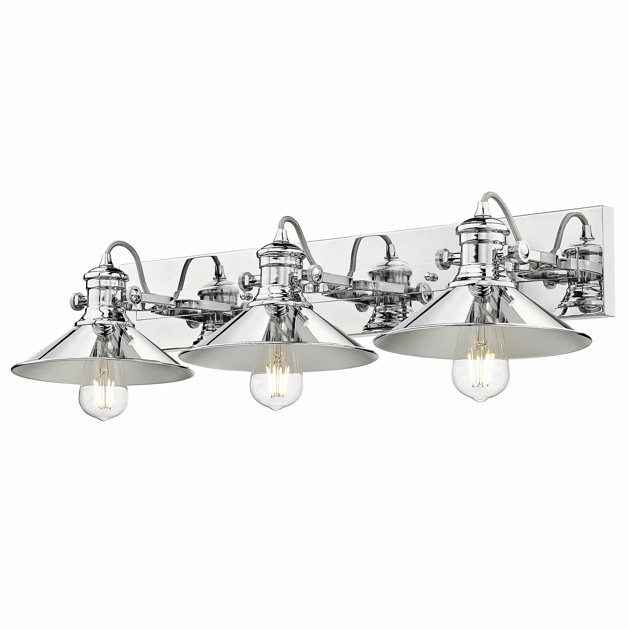 Discount π Golden Lighting Kleine 3 Light Bath Vanity - Chrome With Chrome Shades π€© 3 Discount π Golden Lighting Kleine 3 Light Bath Vanity - Chrome With Chrome Shades π€©
