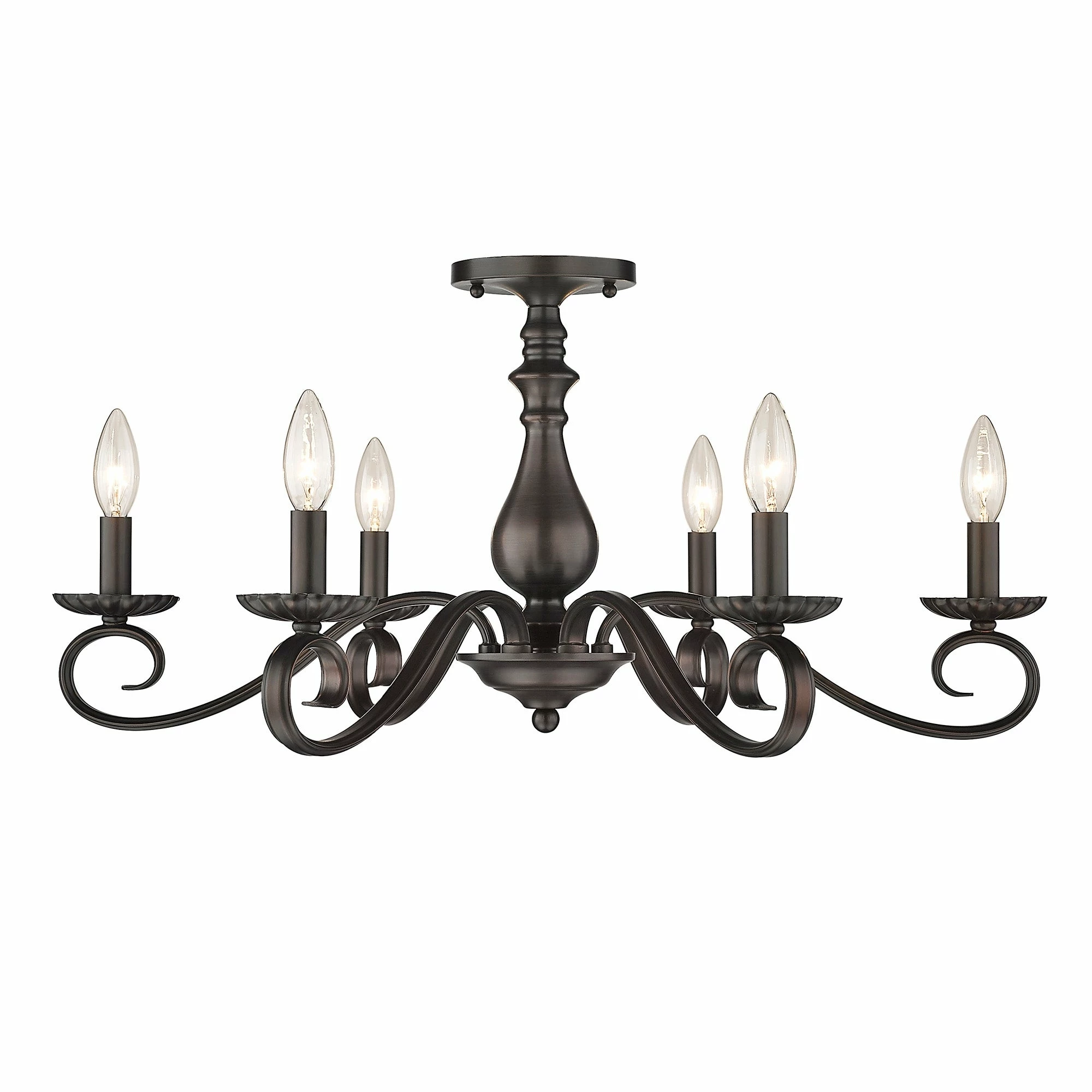 Hot Sale π₯° Golden Lighting Larrick 6 Light Semi-Flush - Large - Rubbed Bronze π€©