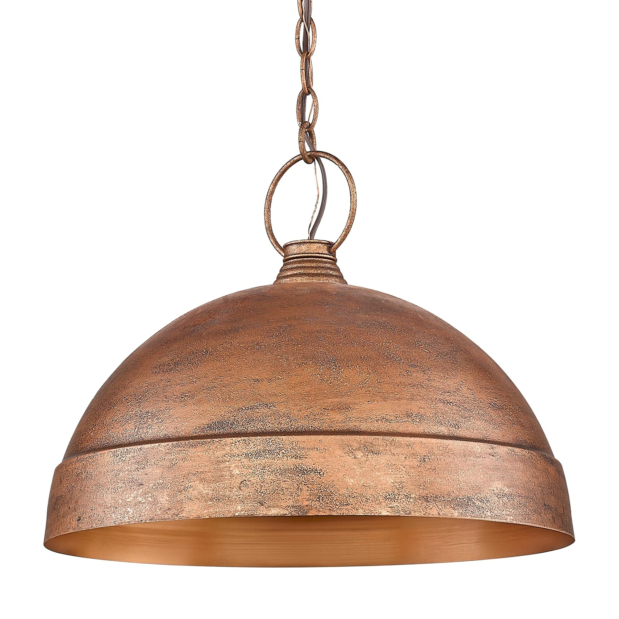 Coupon βοΈ Golden Lighting Lincoln 1 Light Pendant - Vintage Copper 𧨠4 Coupon βοΈ Golden Lighting Lincoln 1 Light Pendant - Vintage Copper 𧨠- Image 2